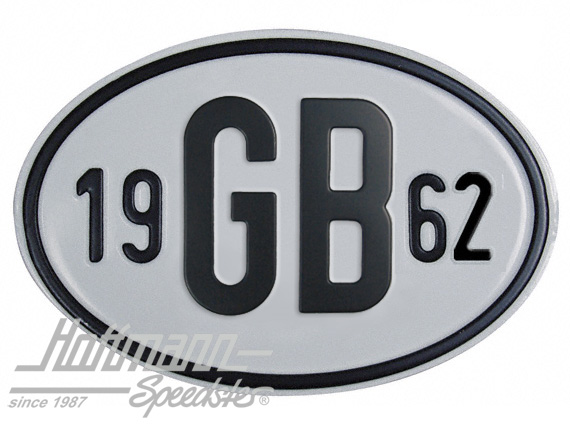 Placa de nacionalidad "GB" (Gran Bretaña), "1962", aluminio |  | 020-2404-62