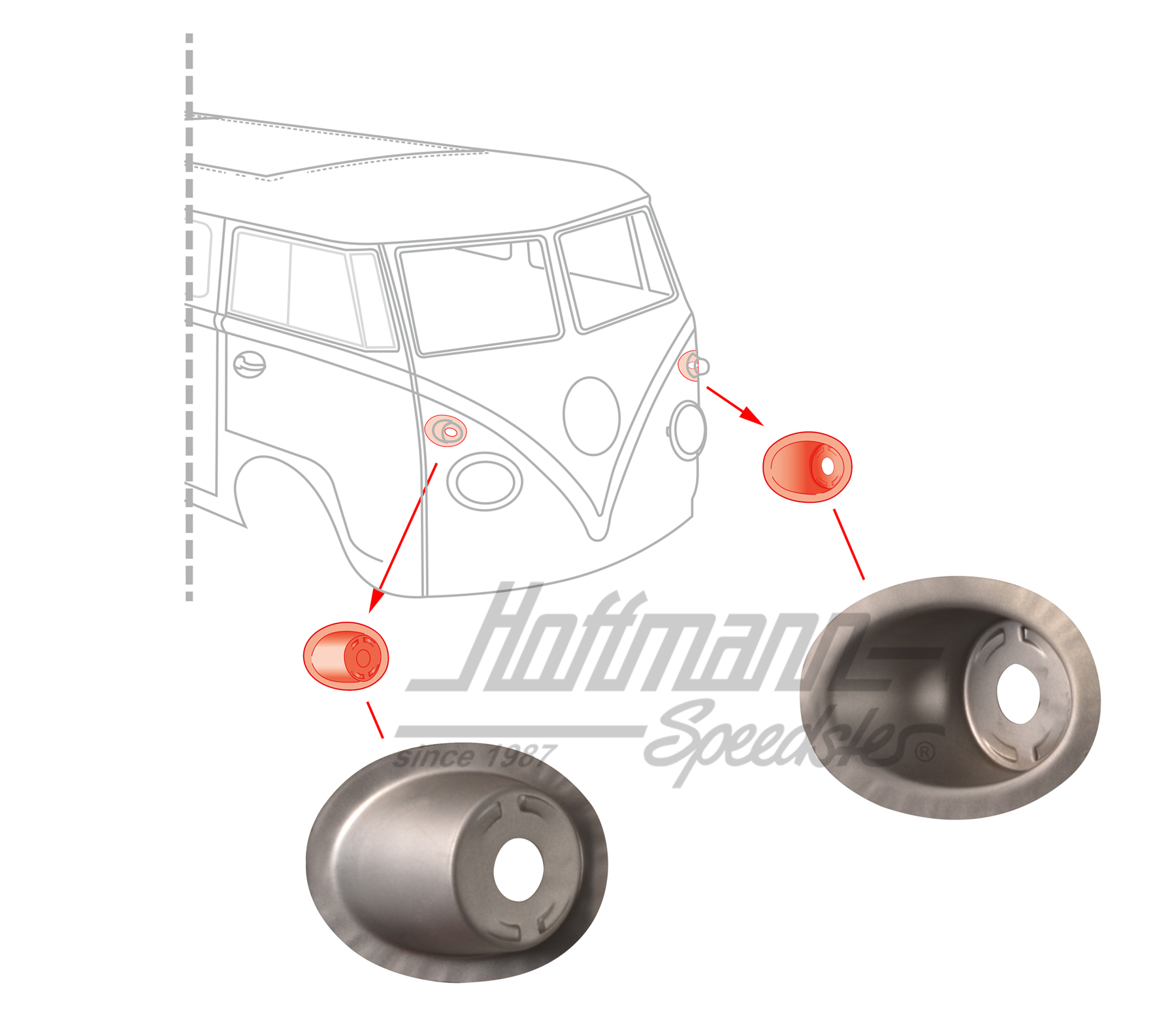 Soporte, intermitente, anterior, -7.63 (par) | 111 953 045 | 095-0686-20