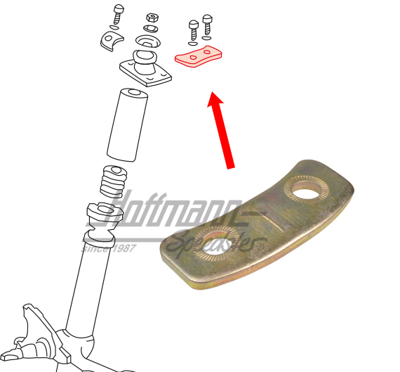 Placa, arandela de apoyo, superior, 911, 2 agujeros                                                 