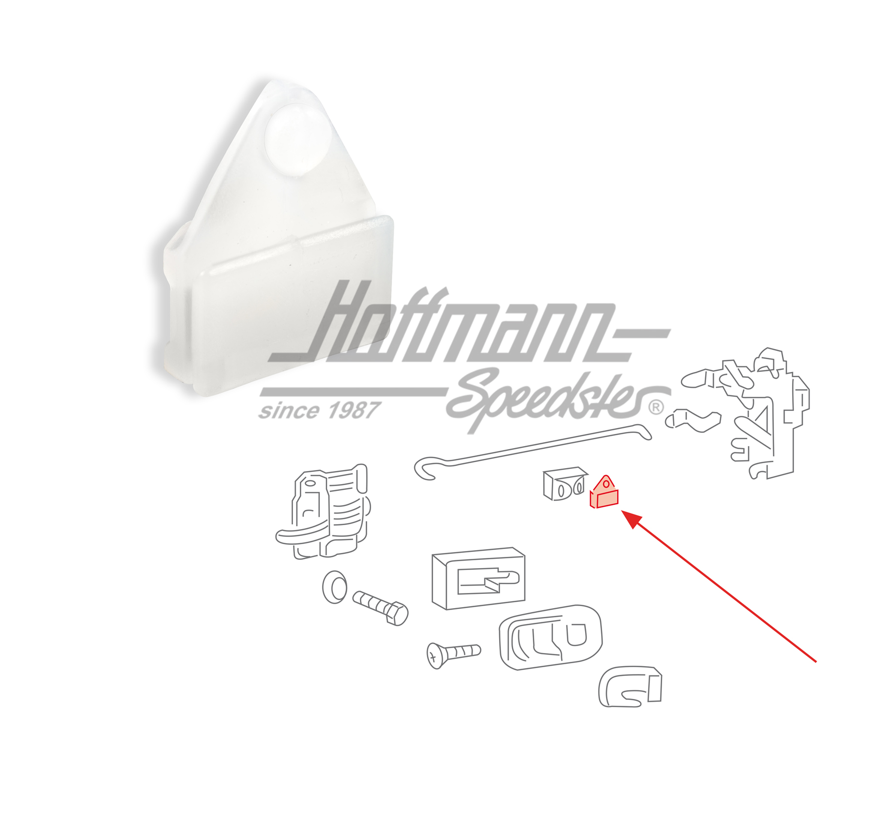 Guía, barra de tiro, abrepuertas, 8.68-7.79 
 | 411 837 085 | 097-1008-06