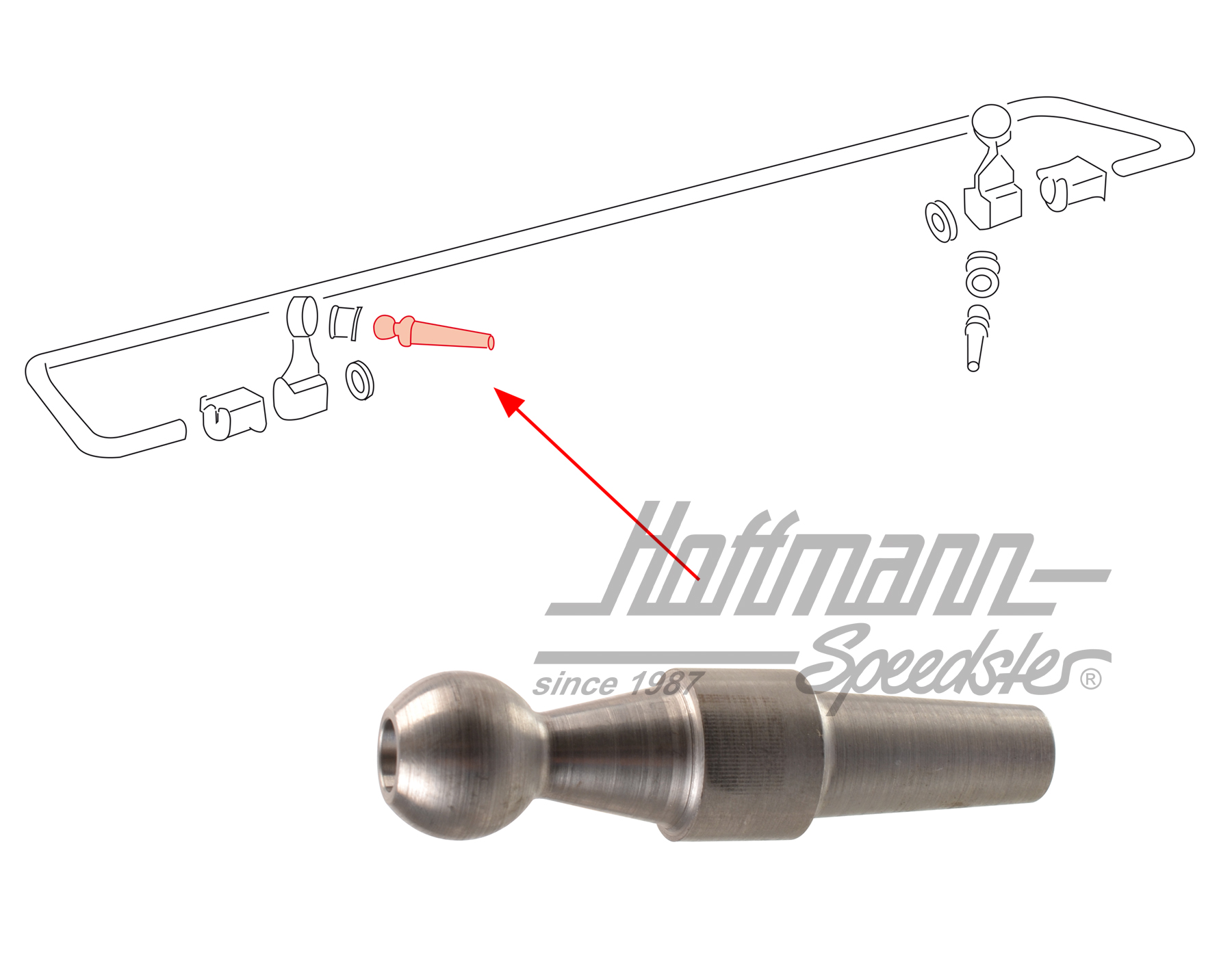 Perno esférico, estabilizador, posterior, 69-73 | 901 331 571 07 | 521-6180-06