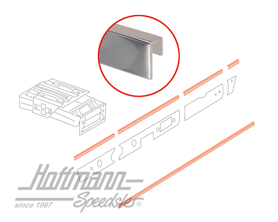 Juego de molduras, tablero de instrumentos, 911/912, 65-68                                          