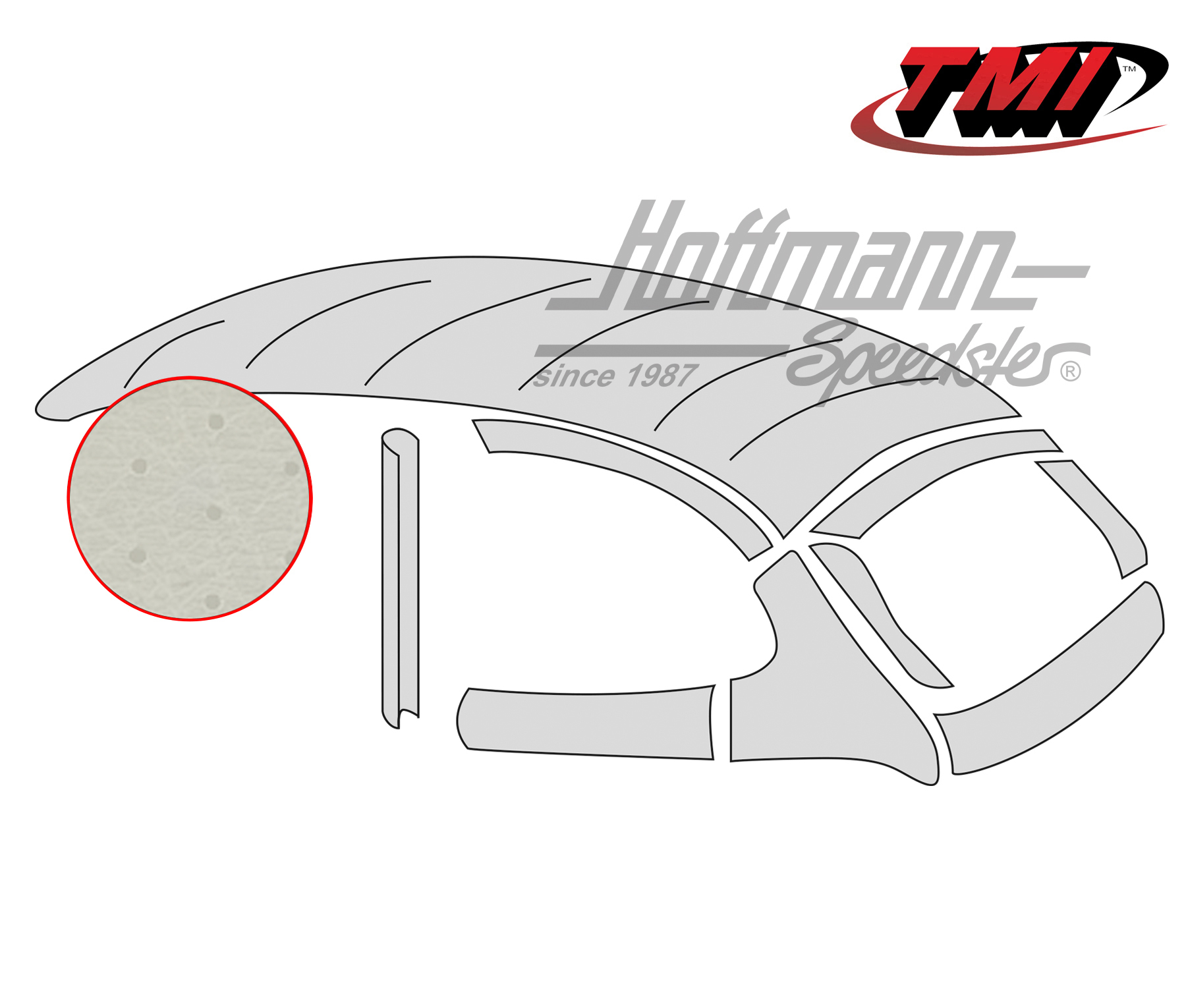 Cielo de techo con capota plegable, Style original, perforado, gris, 5.56-7.63 | 20-1108-46 | 055-7200-30