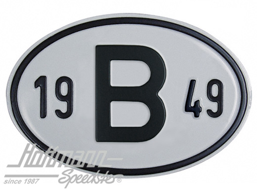 Placa de nacionalidad "B" (Bélgica), "1949", aluminio |  | 020-2397-49