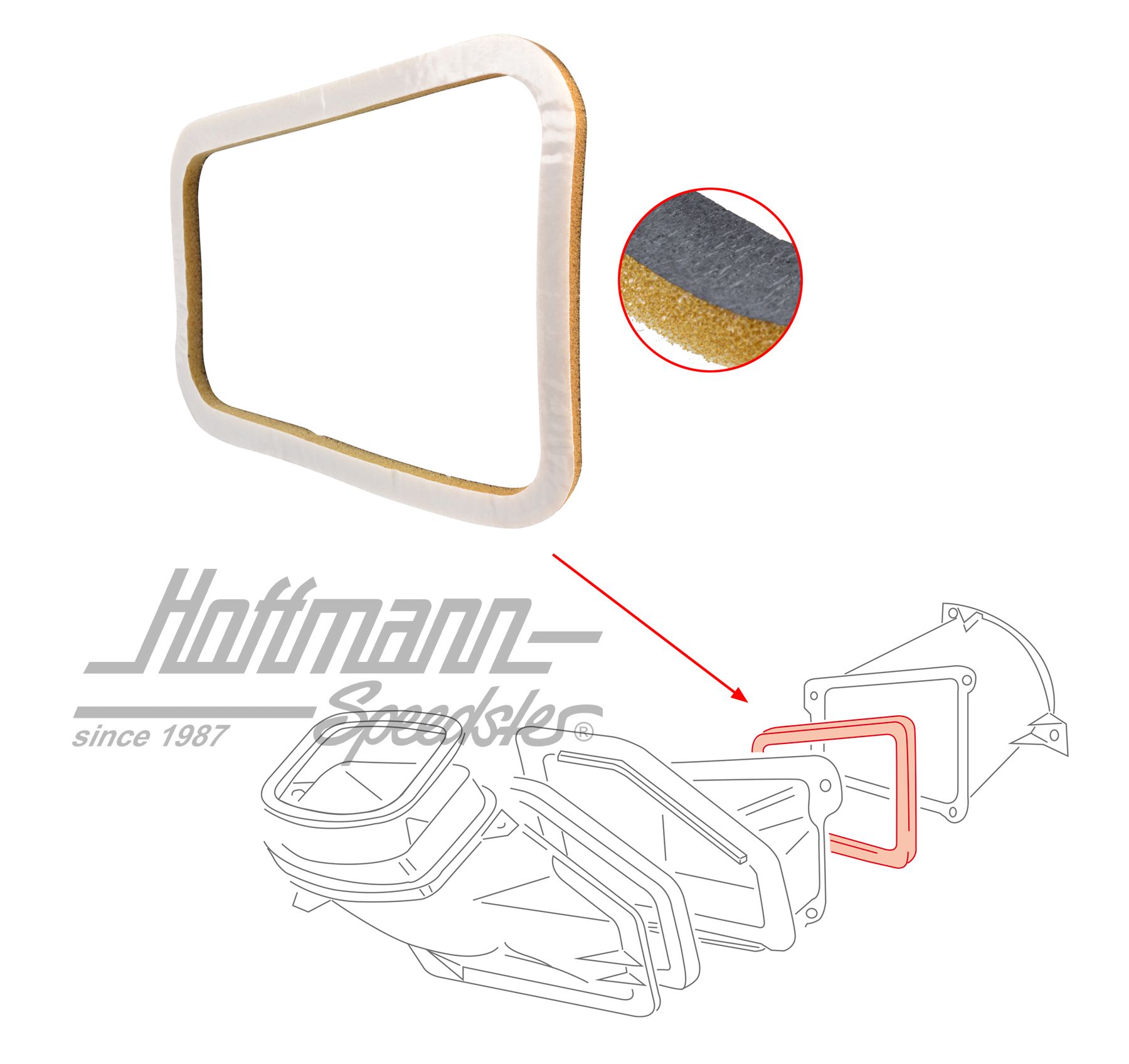 Junta, conducto de aire/motor, Furgoneta T4 | 701 819 142 | 408-5400-06