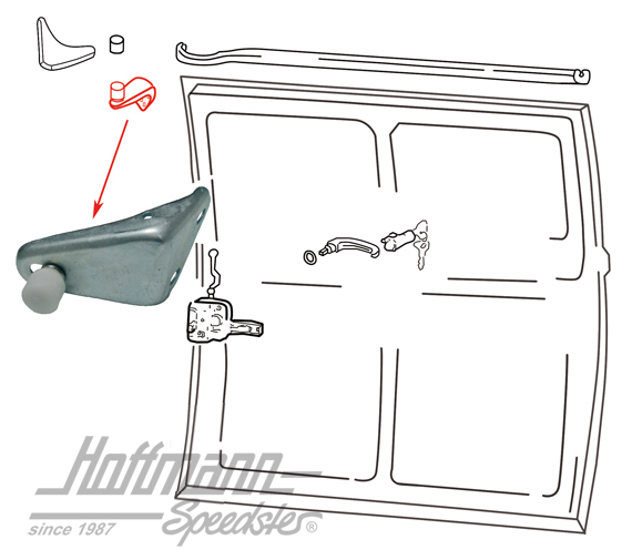 Guía de rodillos, puerta corredera, dcha., superior | 211 843 436 B | 097-1040-06