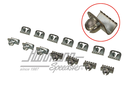 Clip, junta de ranura de ventanilla (fieltro), interior | 141 837 487 | 060-0449