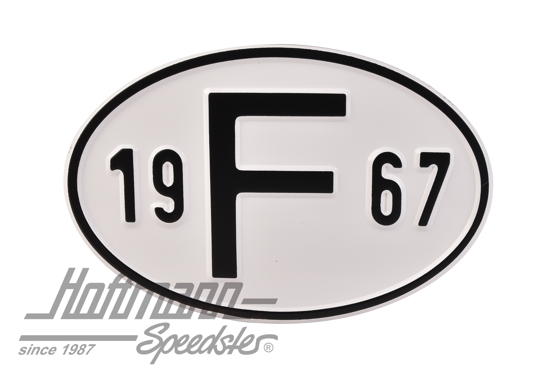 Placa de nacionalidad "F" (Francia), "1967", aluminio |  | 020-2399-67