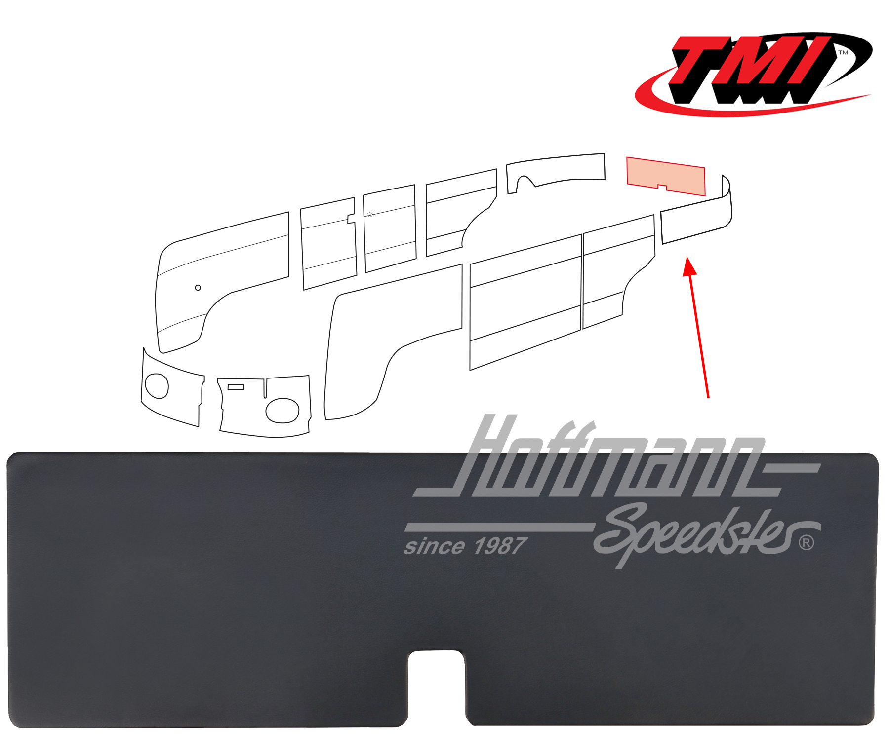 Panel de portón trasero, 55-63, negro | 10-2108-11 | 098-0539-01