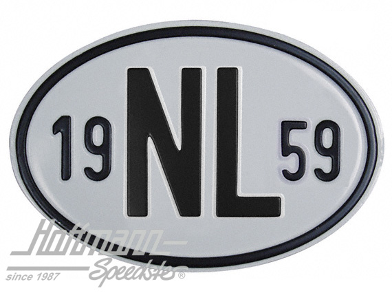 Placa de nacionalidad "NL" (Holanda), "1959", aluminio |  | 020-2391-59