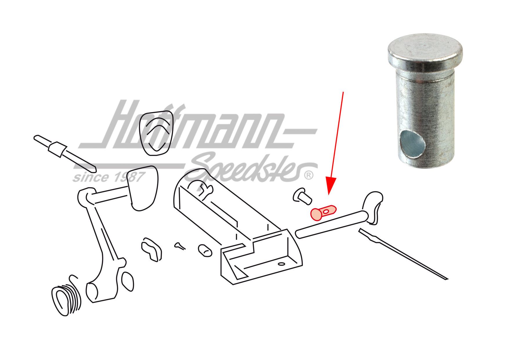 Perno, cable del embrague / juego de pedales, 356                                                   