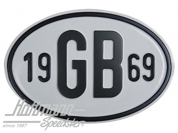 Placa de nacionalidad "GB" (Gran Bretaña), "1969", aluminio |  | 020-2404-69