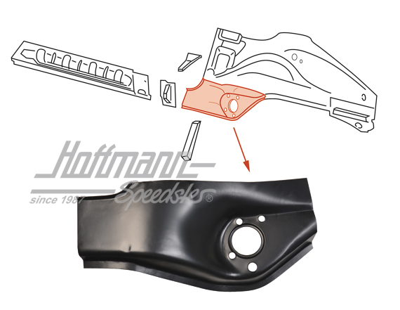 Chapa de reparación, tubo de eje, posterior, izqda.                                                 