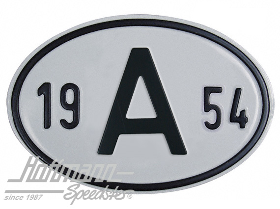 Placa de nacionalidad "A" (Austria), "1954", aluminio |  | 020-2398-54