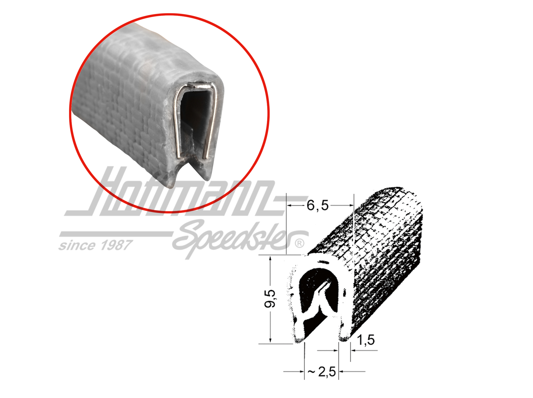 Perfil de protección de bordes, pequeño, gris plata | --- --- --- | 020-5246-20