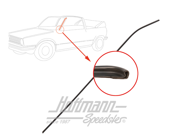 Moldura, montante A, Cabriolet, negra, izquierda | 155 853 705 A | 180-7280-01