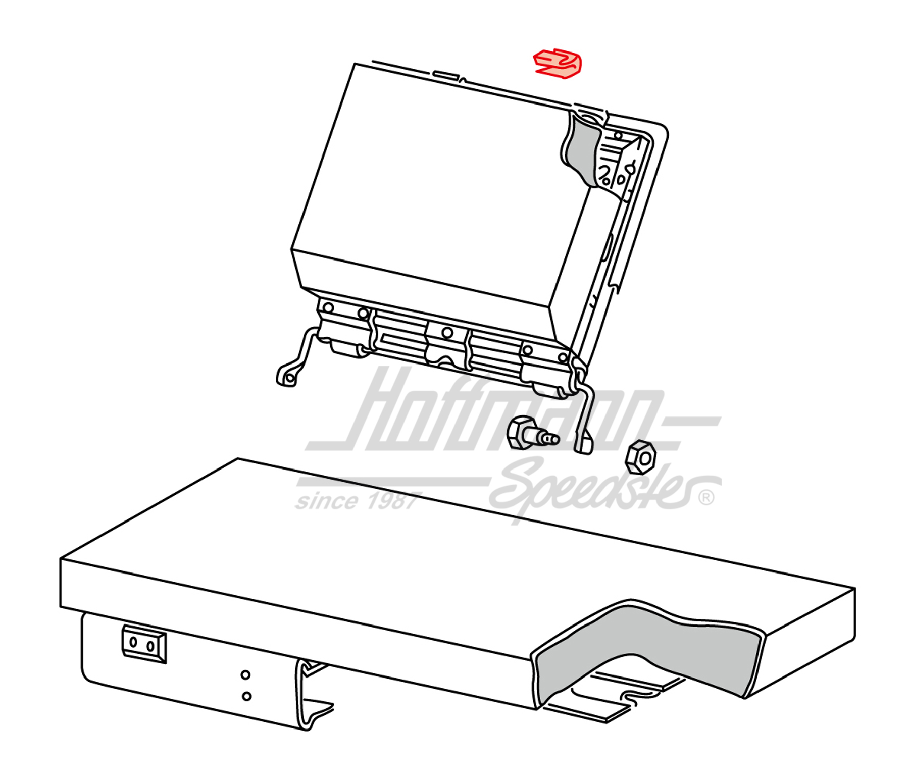 Goma, soporte plegable, asiento, posterior                                                          