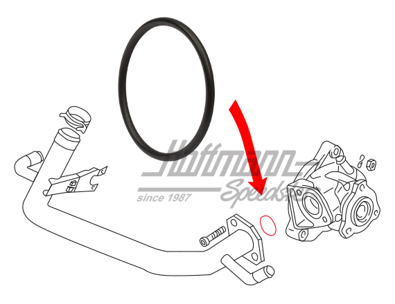 Junta anular, tubo del agua / cárter de termostato | 030 121 119 | 307-4015-04