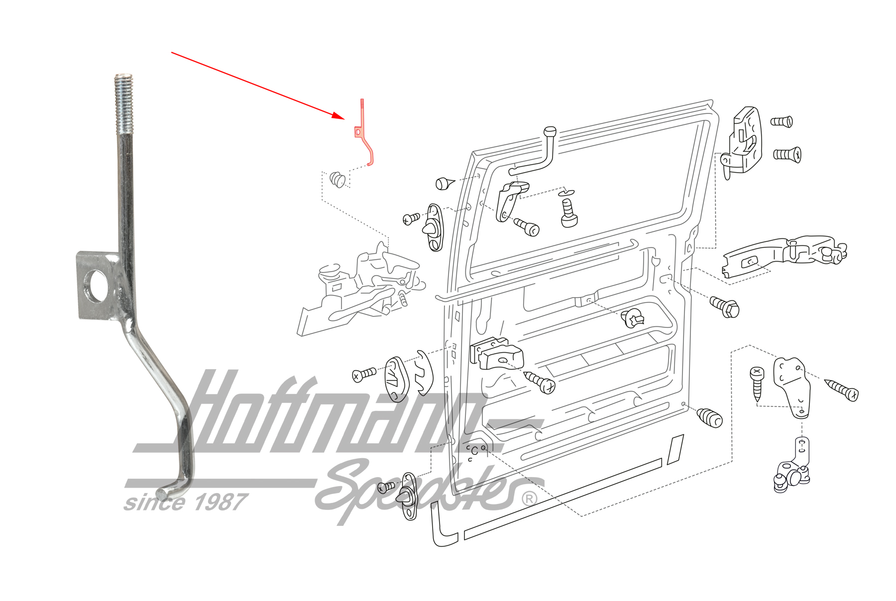 Barra de tracción, botón de bloqueo, puerta corredera, dcha. 

 | 701 843 726 | 408-1020-02