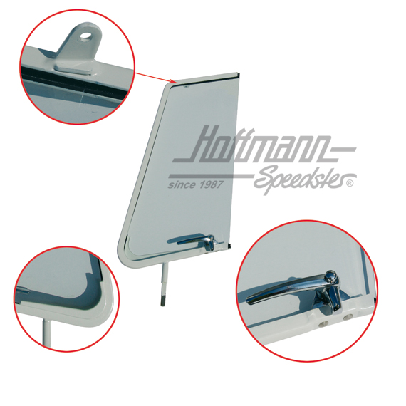Ventanilla pivotante, compl., transparente, Furgoneta T1, 55-67, dcha. | 211 837 606 A | 089-0008-02