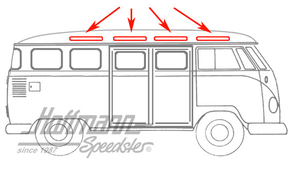 Junta de cristal del techo, Furgoneta T1 | 241 845 621 | 089-0090