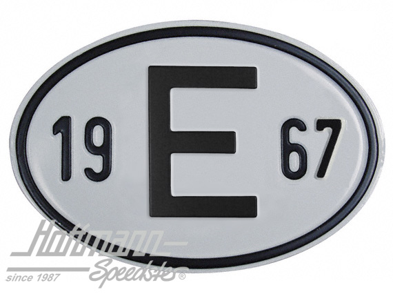 Placa de nacionalidad "E" (España), "1967", aluminio |  | 020-2403-67