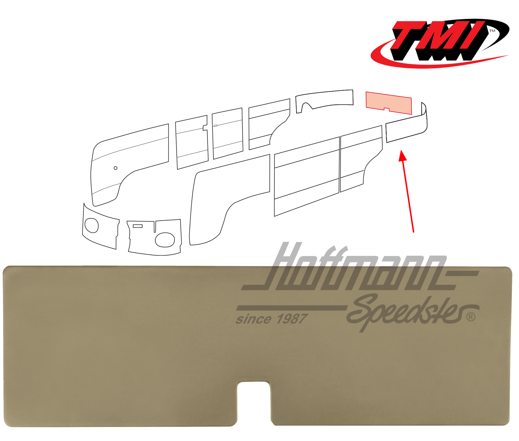 Panel de portón trasero, 55-63, beige | 10-2108-14 | 098-0539-05