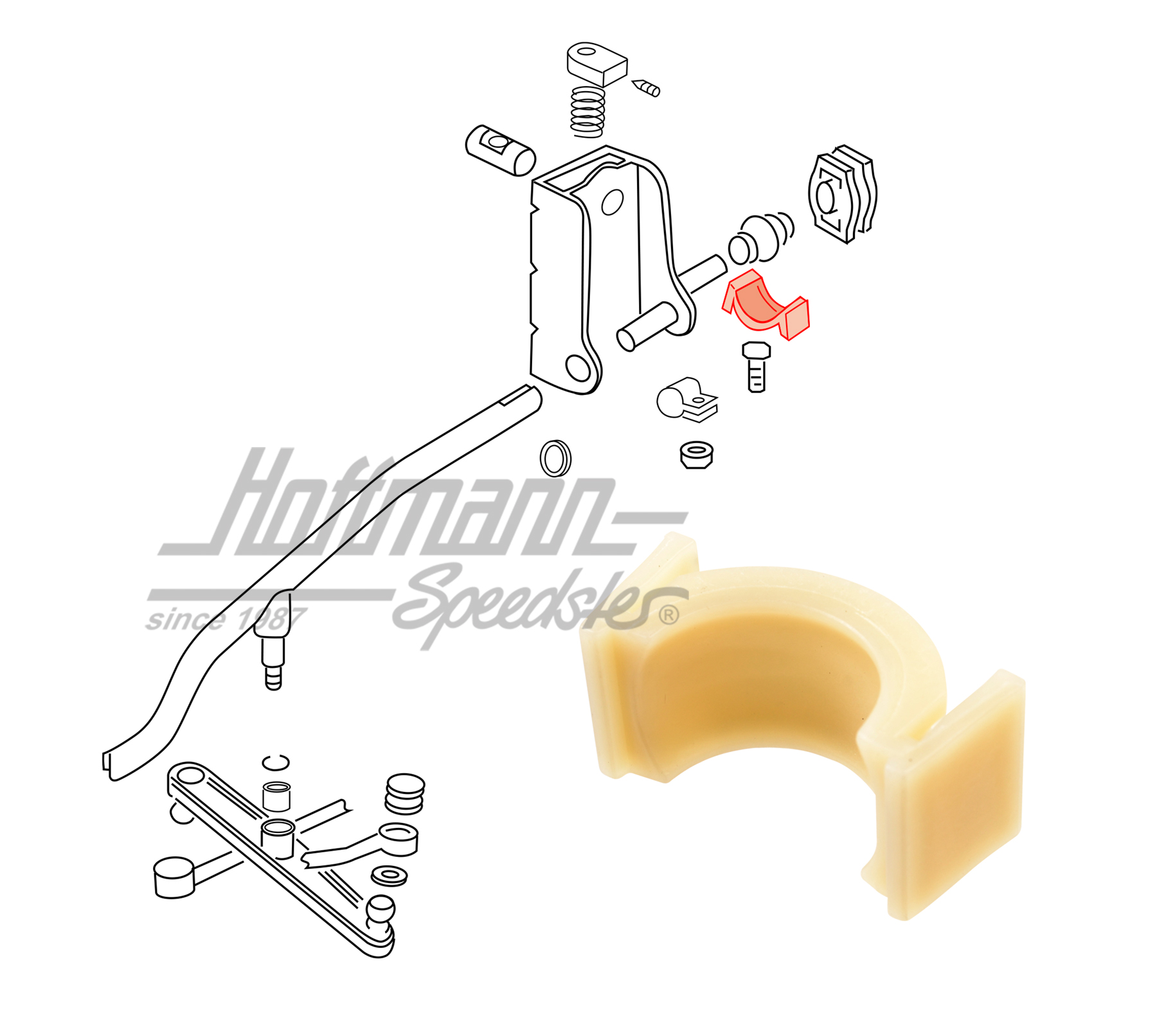 Casquillo de cojinete, soporte de cojinete, superior, 90-95
 | 701 711 699 | 407-2010-45