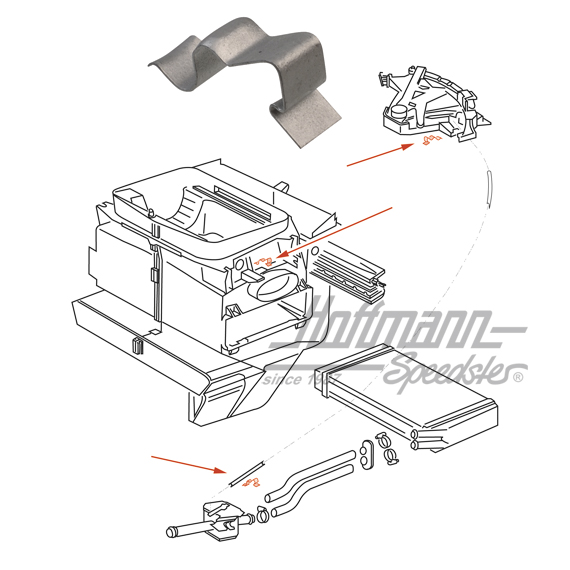 Clip, cable de válvula de calefacción, Golf / Furgoneta | 823 819 679 | 180-5914
