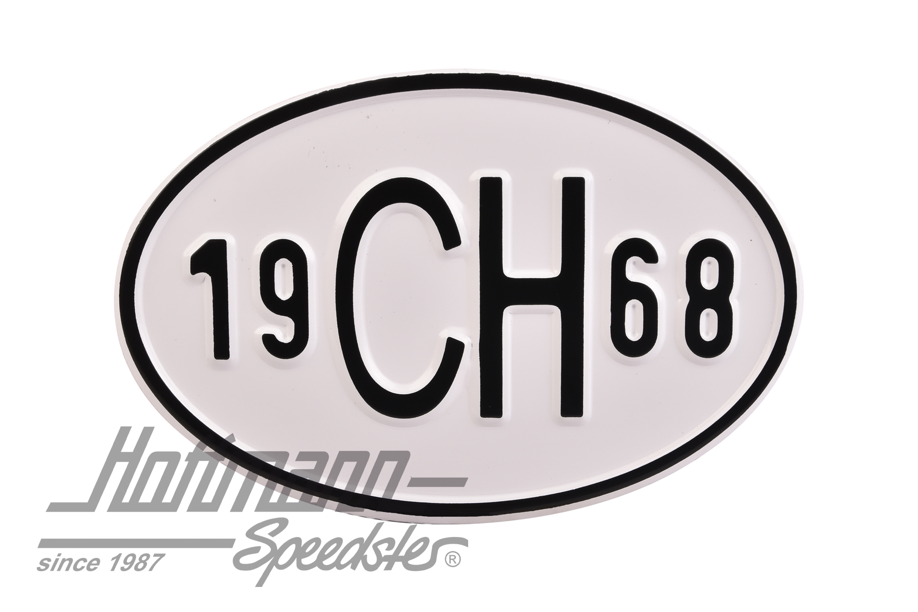 Placa de nacionalidad "CH" (Suiza), "1968", aluminio |  | 020-2401-68