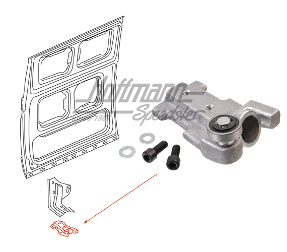 Guía de rodillos, puerta corredera, inferior, destra | 251 843 406 A | 360-4015-42