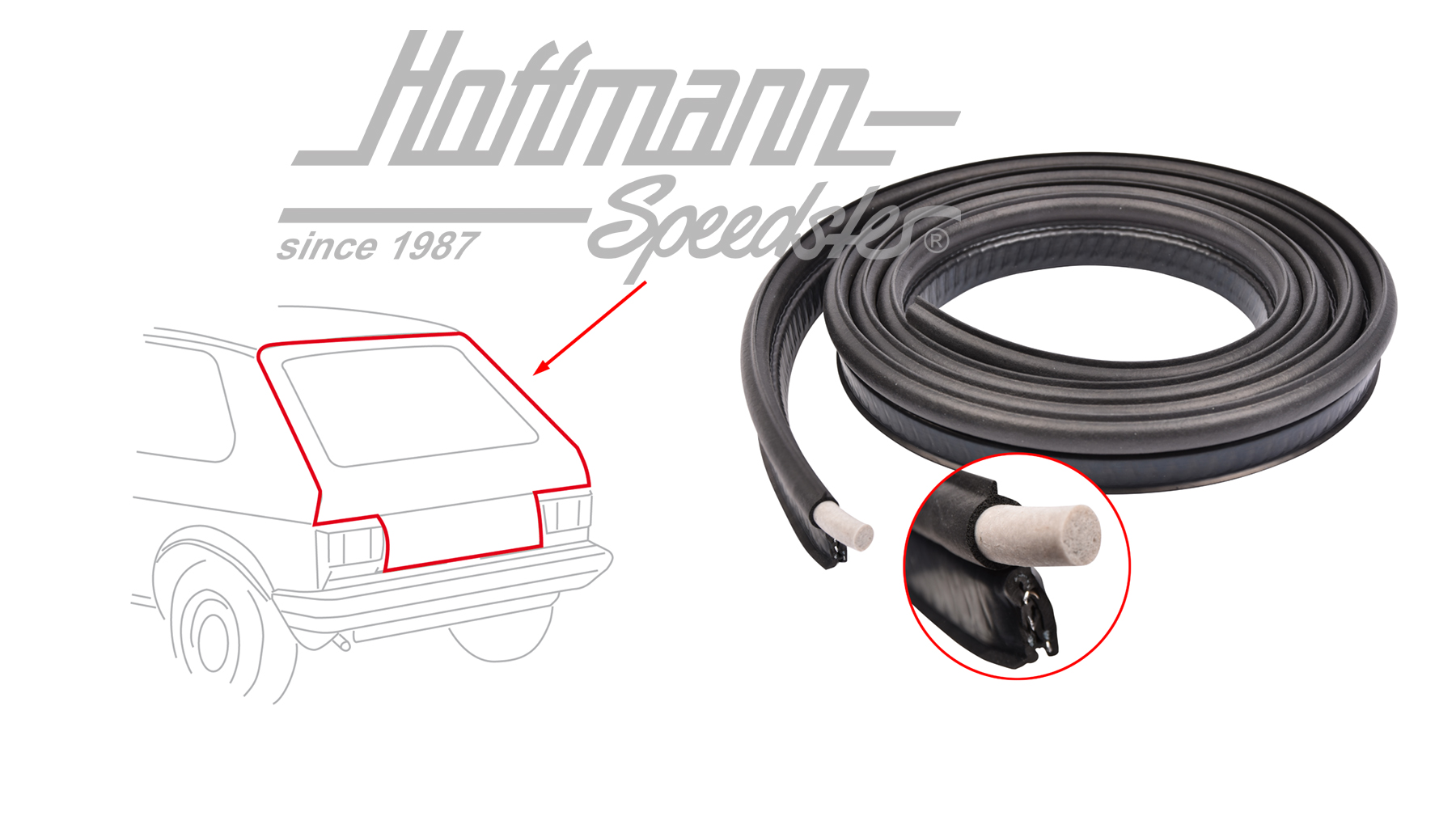 Junta de portón trasero, Golf 1 | 321 827 705 A | 180-7024-10