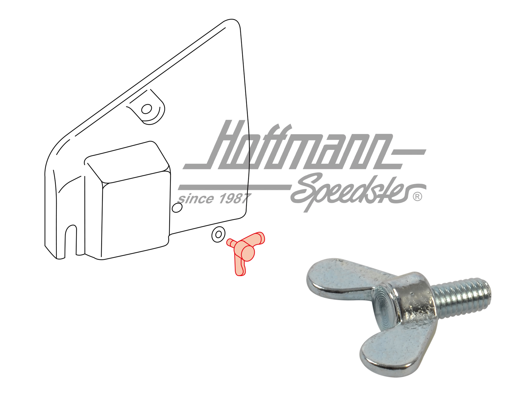 Tornillo mariposa, tapa, soporte de relé | 900 029 102 02 | 580-1150-24