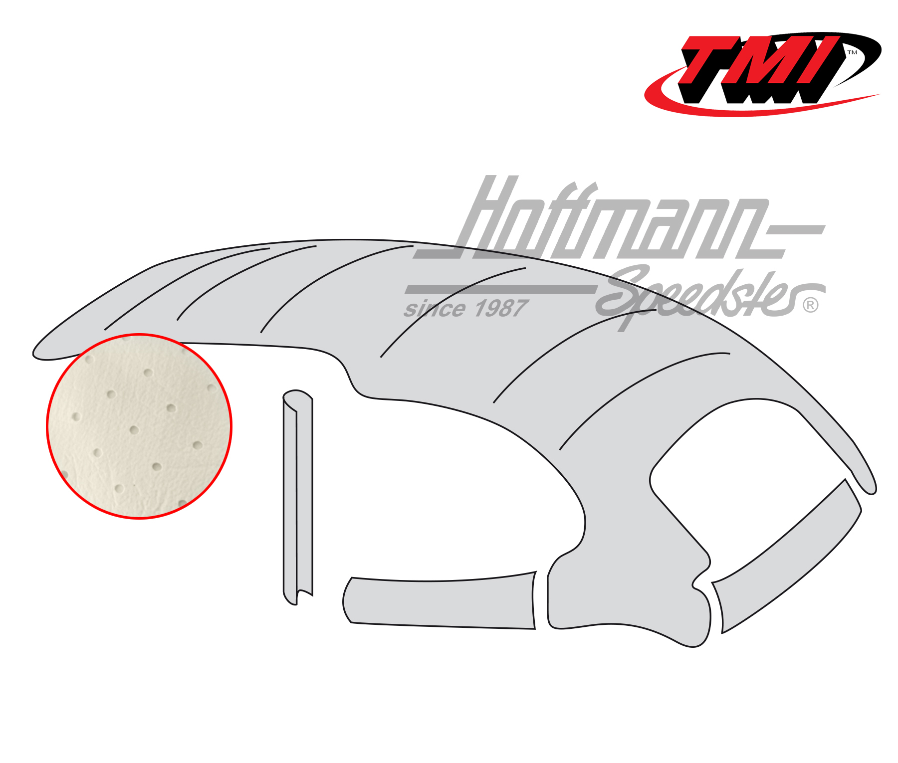 Cielo de techo, universal, con techo plegable, perforado, blanco antiguo, 46-63 | 20-1109-44 | 055-7170-10