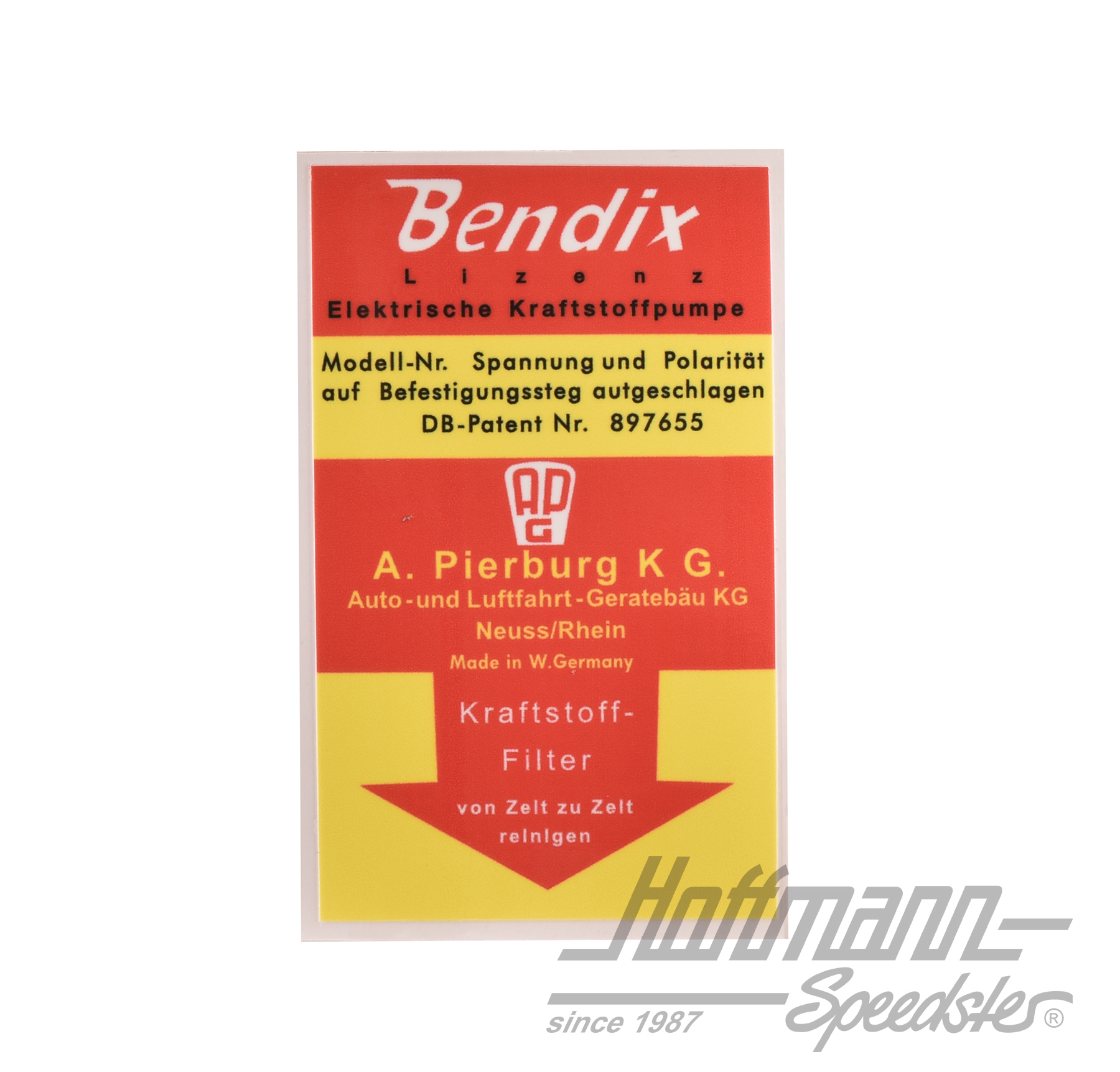Pegatina, Bendix, bomba de gasolina, 356 B                                                          