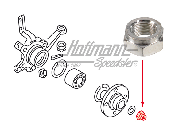 Tuerca de seguridad, eje cardán anterior | 171 407 643 A | 140-5790