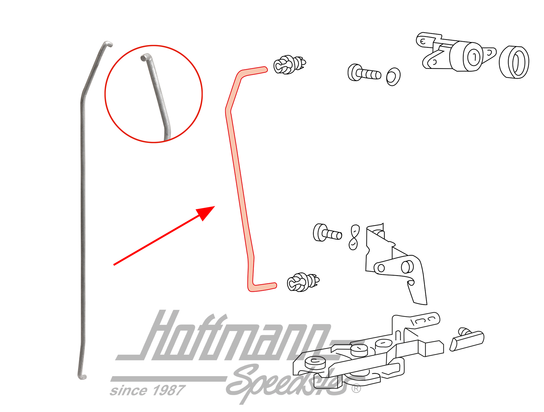 Barra de tracción, cerradura de portón trasero, Cabriolet | 155 827 515 | 180-1123-10
