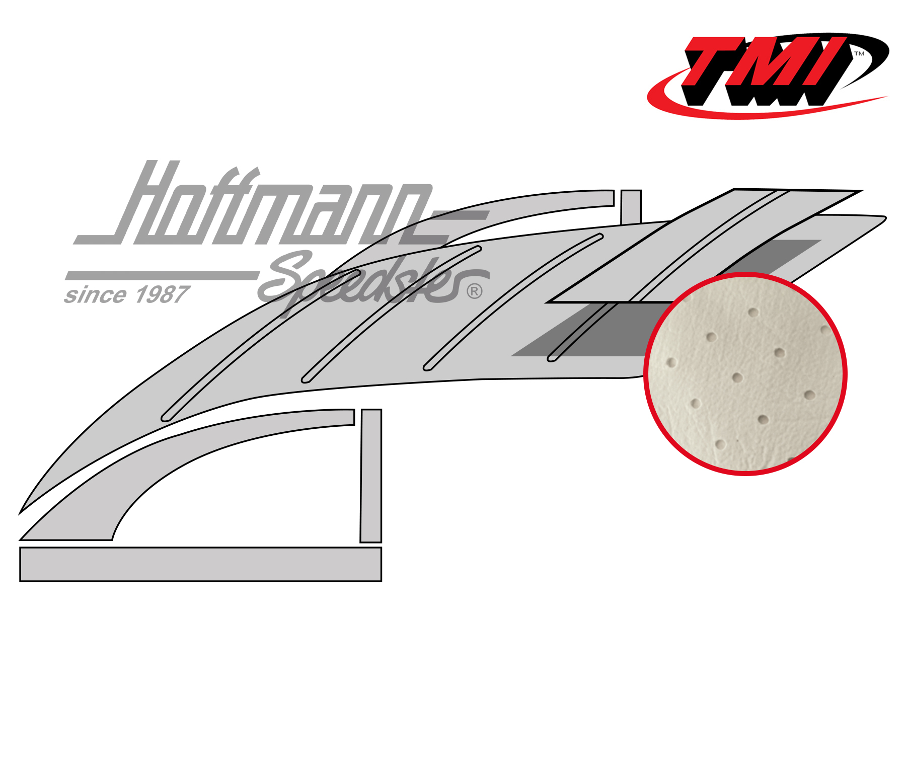 Cielo de techo, Hatchback, perforado, TCA, blanco antiguo | 20-3314-44 | 069-9750