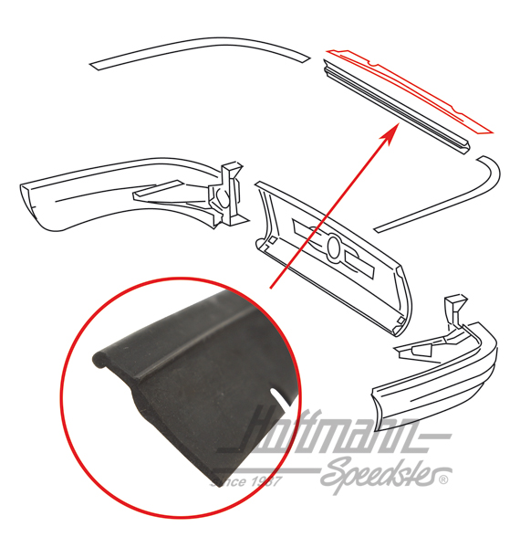 Perfil de sellado, parachoques, posterior, centro, -73 | 901 512 901 00 | 515-1002