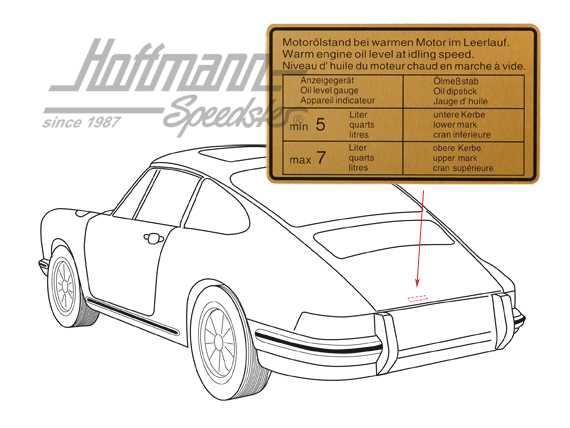 Pegatina "Ölstand" (nivel de aceite), 911/914, 65-72/70-72                                          