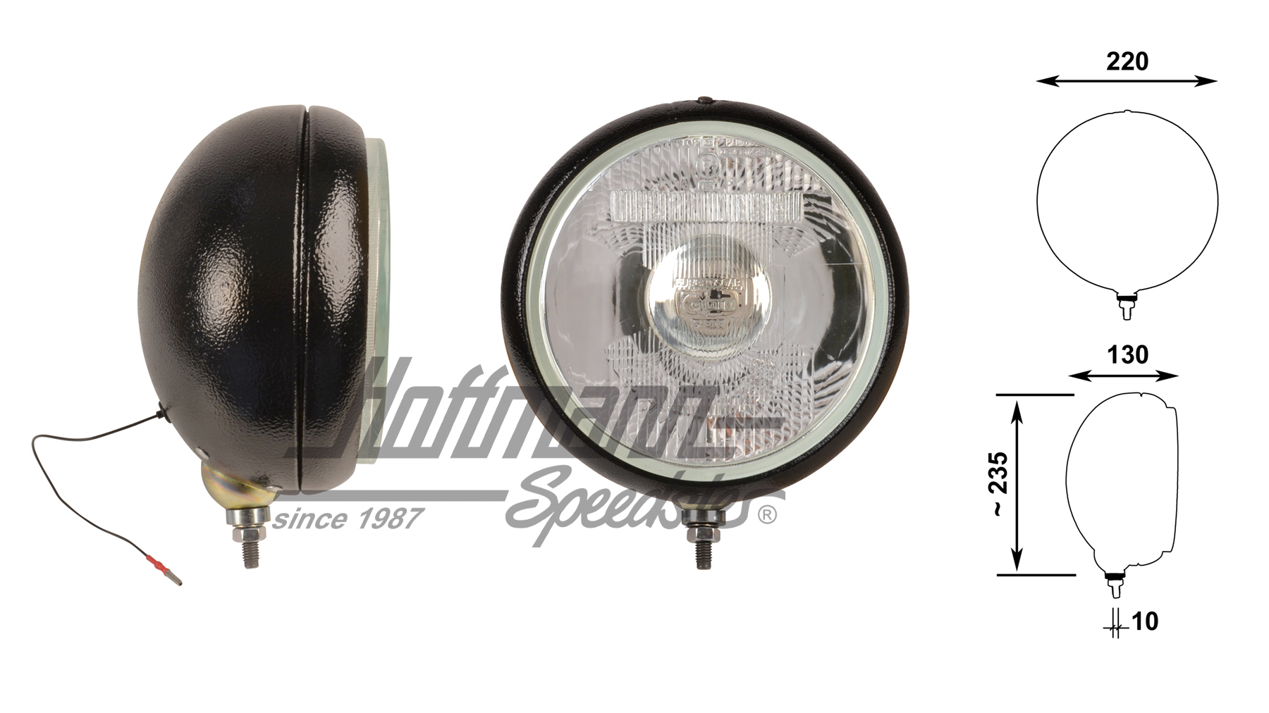 Faro de luz larga Cibié Super Oscar, negro | 068685 | 020-4442-40