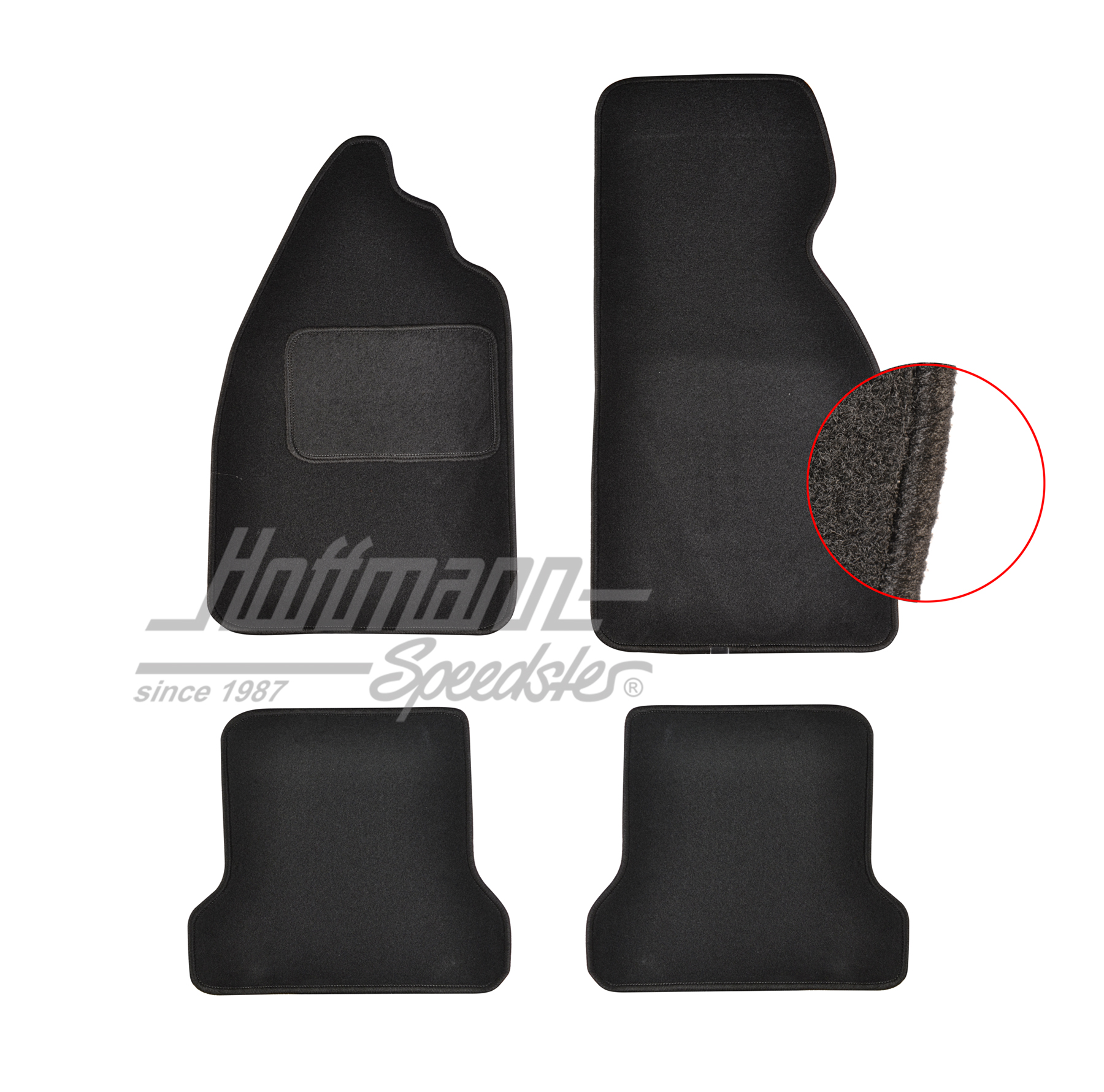 Alfombrillas,  negras, terciopelo, Escarabajo | 113 898 700 A | 020-5377-02