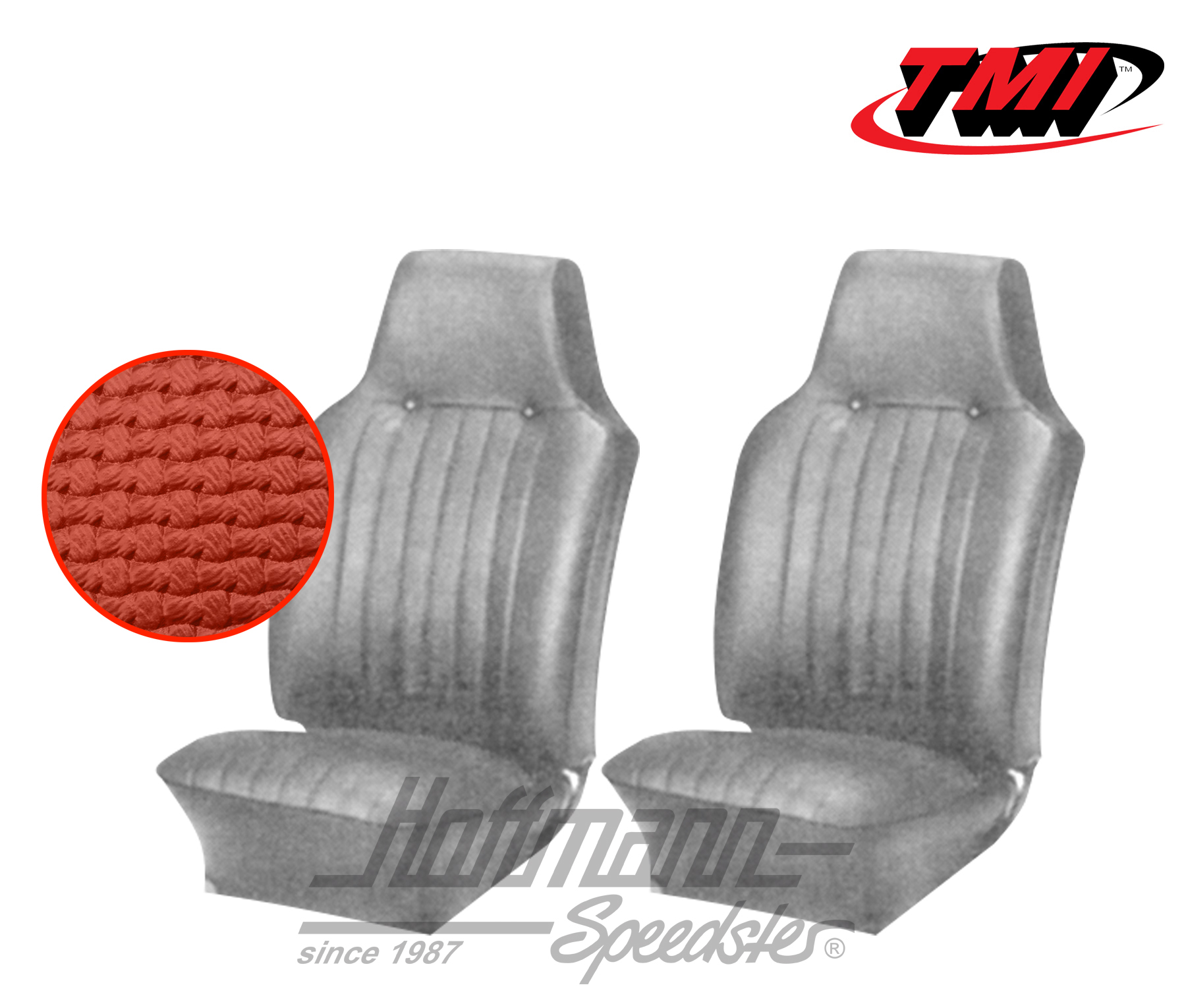 Fundas de asientos, Karmann Ghia, delanteros, 67-68, rojas | 43-1505-07 | 066-0071-10