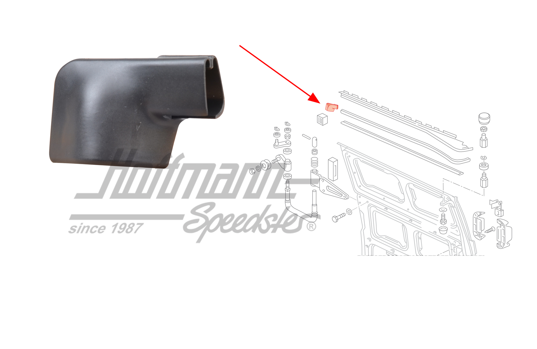 Cobertura, burlete, puerta corredera, dcha., negra
 | 255 843 188 A | 360-4050-02