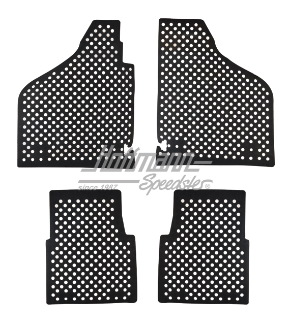 Juego de esteras de goma, negro, 4 piezas, Kübel                                                    