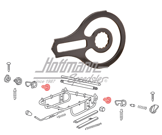 Arrastrador, bastidor de asiento, Escarabajo, 8.68-7.72 | 113 881 265 | 055-5093-30