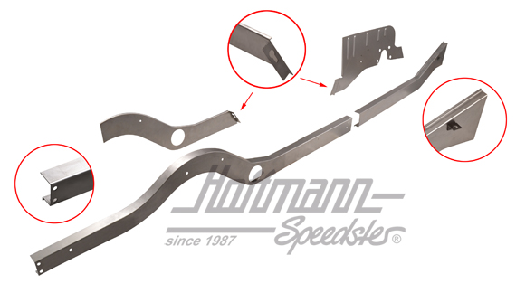 Chapa de reparación, larguero completo, derecha                                                     