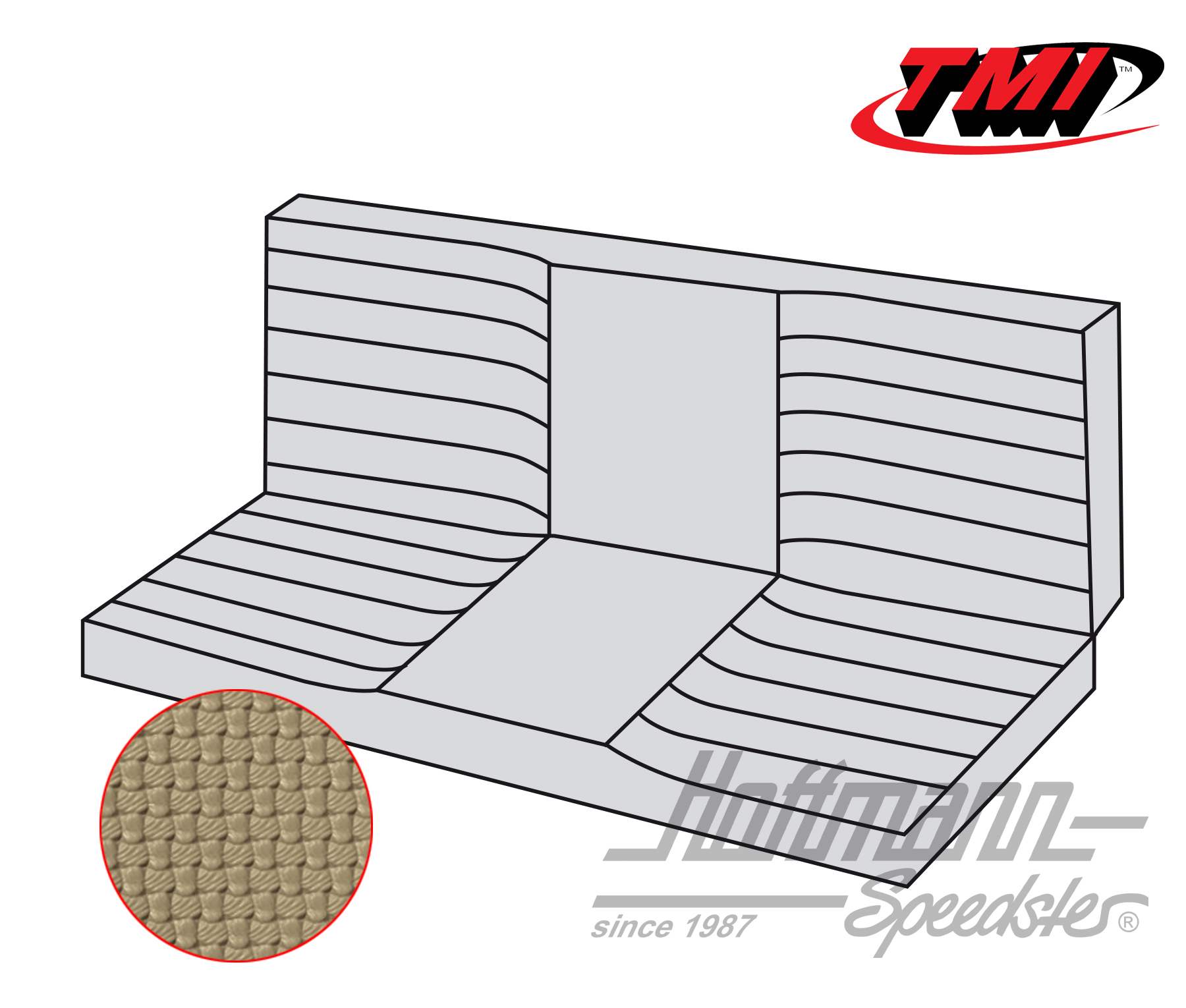 Funda de banco de asiento, Karmann Ghia Cabriolet, 71-74, beige | 43-1612-04 | 066-0085-30