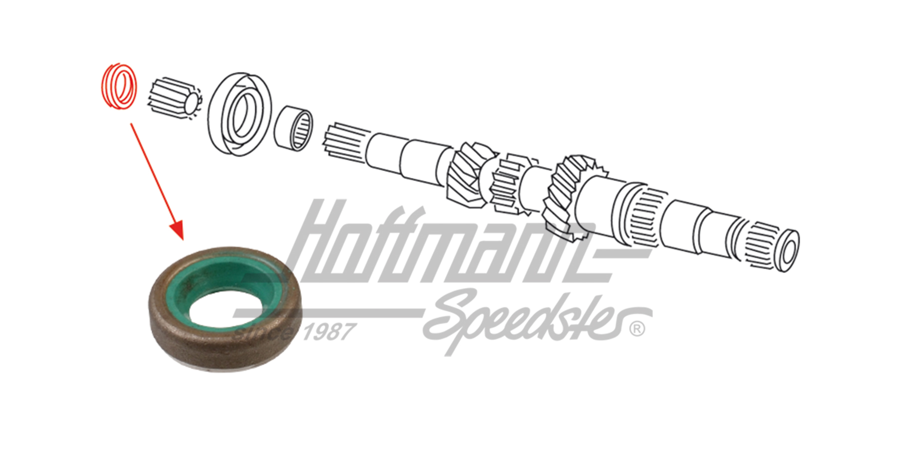 Anillo de junta del eje principal, 1.5-1.8 | 020 311 108 A | 170-2212