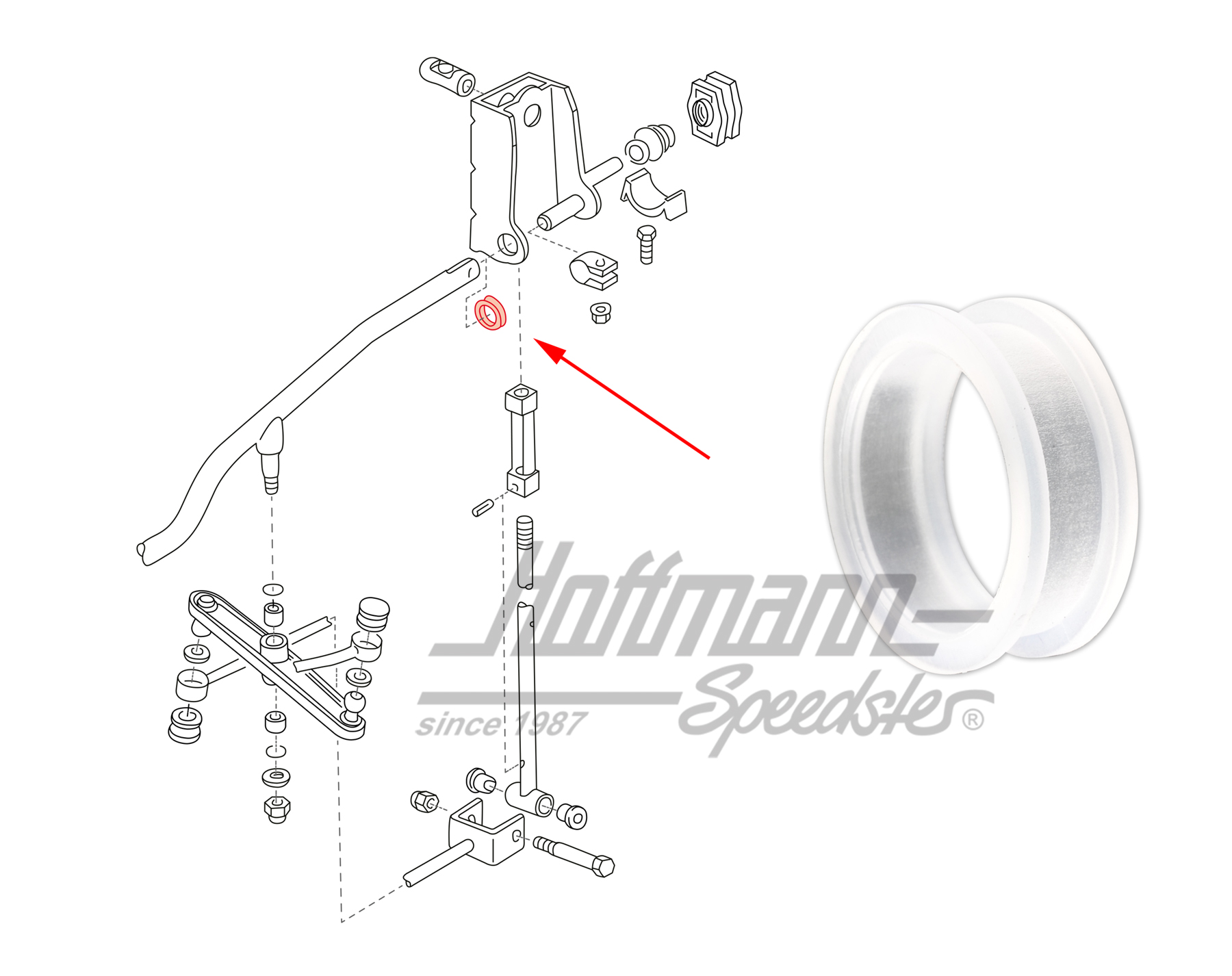 Casquillo, varilla de cambio, posterior, 96-03 | 701 711 066 A | 407-2010-23